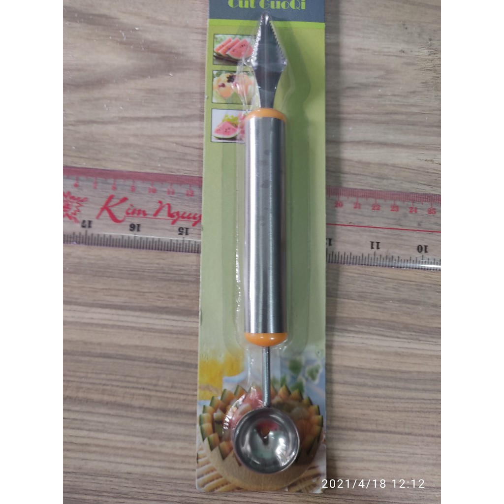 Muỗng Múc Kem, Trái Cây Viên Tròn,Tỉa Trái Cây, Rau Củ 2 in 1 ( 23.5 cm )