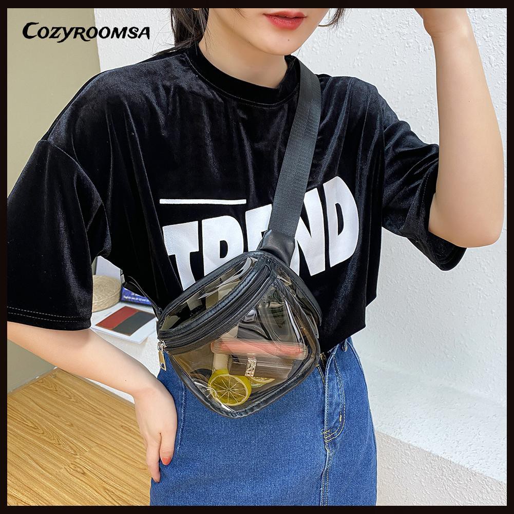 Chest Waist Belt Bag Women PVC Transparent Fanny Packs Sport Phone Pouch