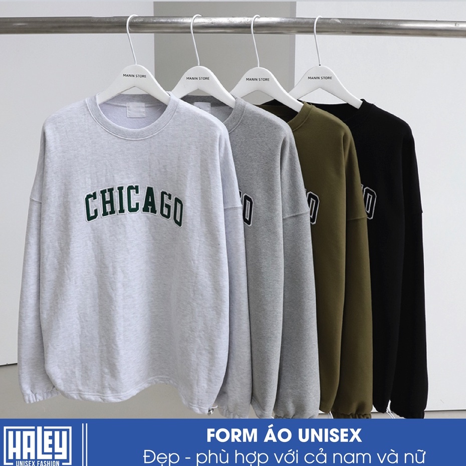 Áo Sweater Nam Nữ unisex Chicago cute HALEY Chất nỉ bông đẹp thu đông phong cách Hàn Quốc cá tính mã HD262