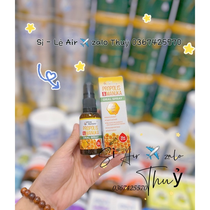 (Date 2/2025) Xịt keo ong Ultra Nature Propolis &amp; Manuka 20+