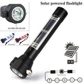 [Freeship] Đèn pin siêu sáng 11 chức năng Solar Power Flashlight