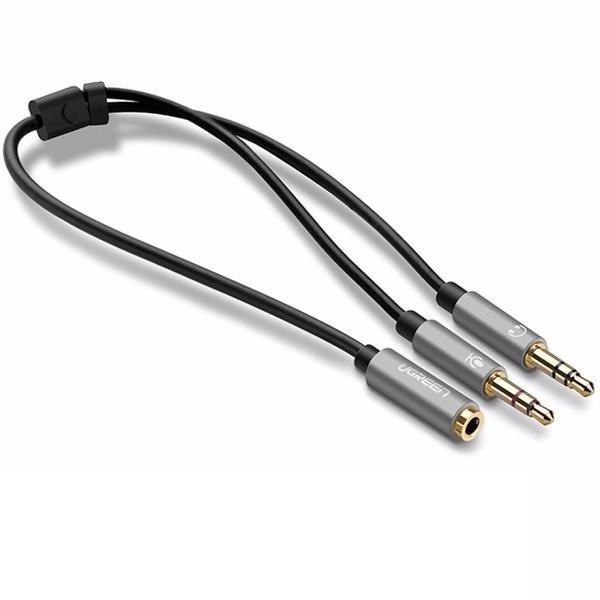 Cáp Audio chuyển tai nghe 3.5mm sang 2 đầu Mic và Tai nghe dài 20CM UGREEN AV140 20899