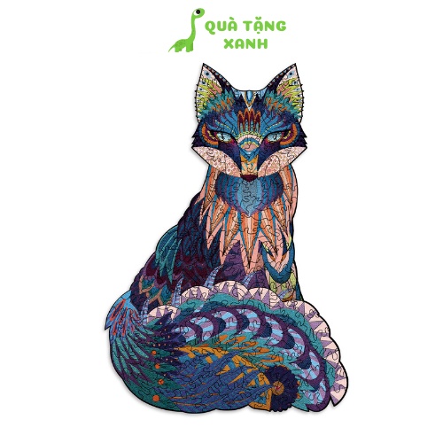 Bộ nút nút gỗ hình trái tim dùng để trang trí và bộ Xếp hình gỗ hình  con cáo