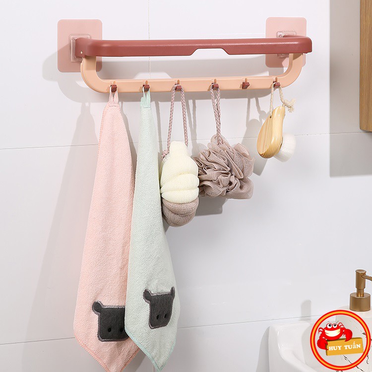 Giá treo khăn mặt 2 lớp gấp gọn dán tường thông minh TOWEL RACK (GTK03)