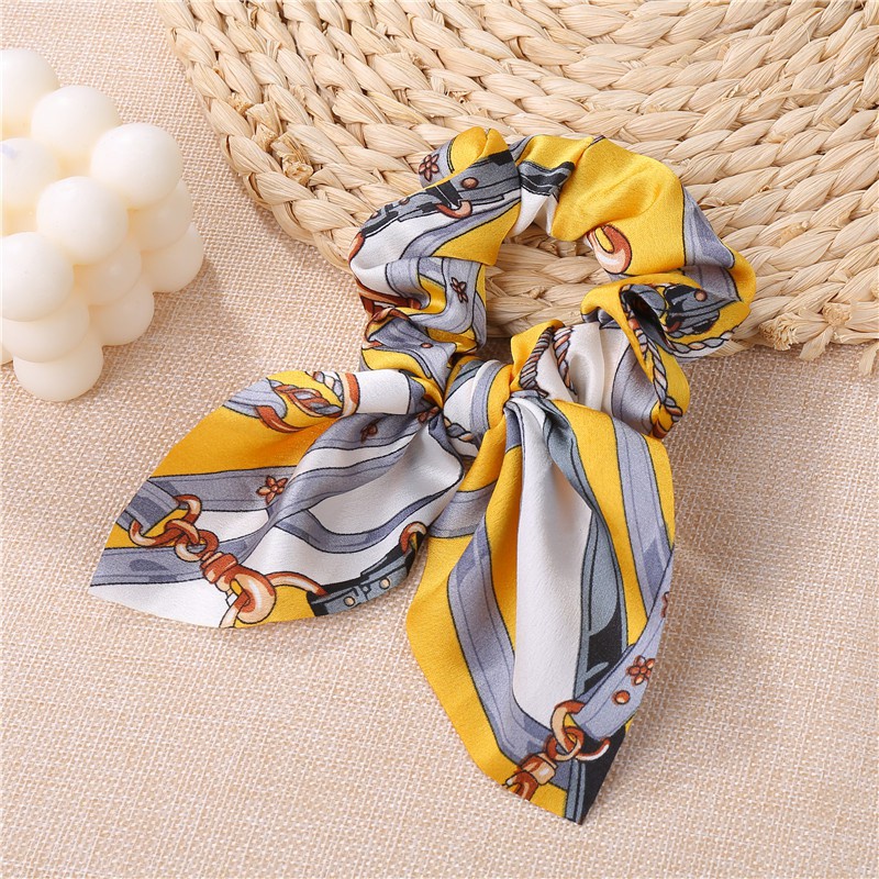 Mới Dây Buộc Tóc Vải Satin Màu Trơn Họa Tiết Hoa Nhỏ Xinh Xắn