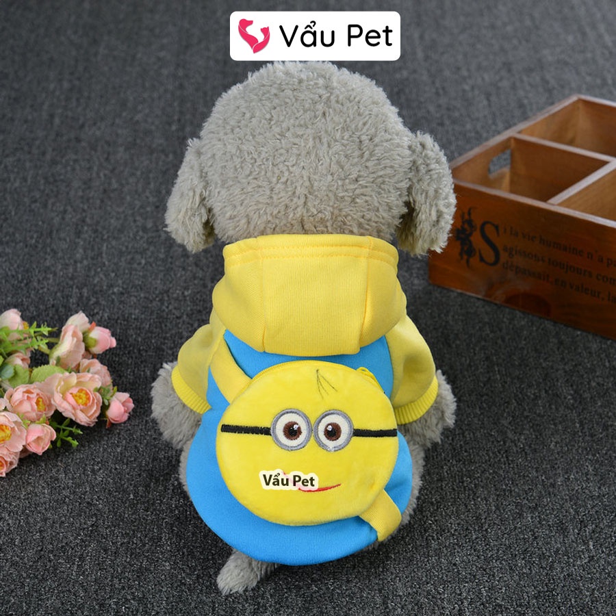 Áo cho chó mèo Nỉ kèm balo ngộ nghĩnh mùa đông - Quần áo cho chó poodle, con, lớn, mèo, thú cưng Vẩu Pet Shop