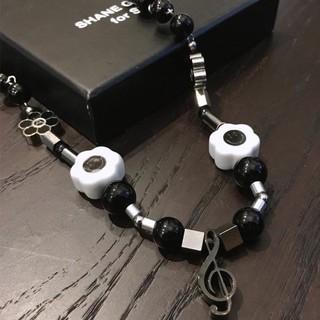 Vòng Cổ Vòng Tay Dây Chuyền Mặt Cười Hoa Cúc Đen Hiphop Kim Loại