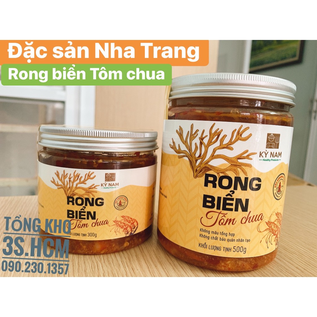 RONG BIỂN TÔM CHUA hiệu Kỳ Nam đặc sản Nha Trang - Khánh Hòa hũ 300gr / 500gr