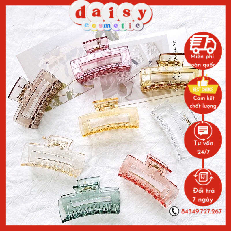 Bán Sỉ 1 Lố 12 Chiếc Kẹp Càng Cua Nhựa Vuông Phong Cách Hàn Quốc