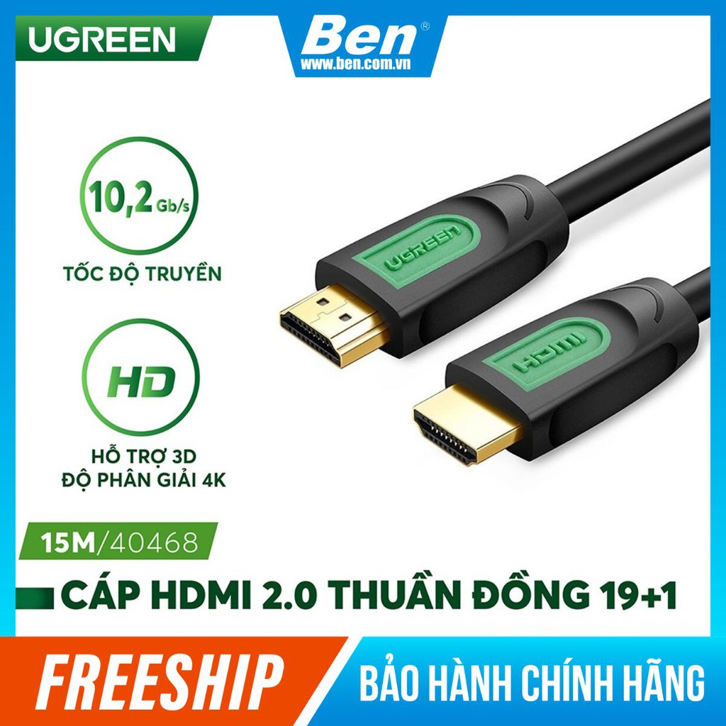 Dây cáp HDMI 2.0/ 1.4 thuần đồng, độ dài từ 1-15m UGREEN HD101