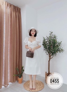 Bigsize Đầm nơ ngực D455