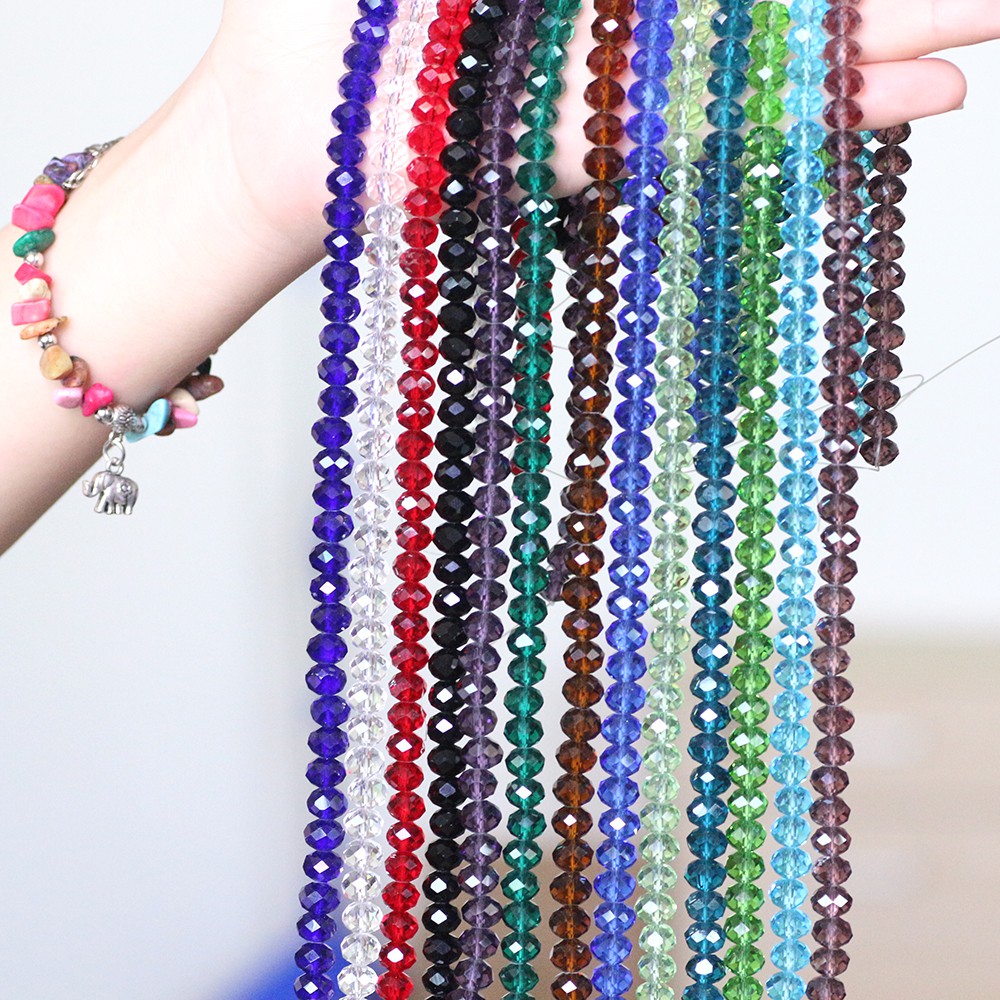 Bộ 1000 Hạt Thủy Tinh Tròn 6mm Làm Trang Sức Thủ Công