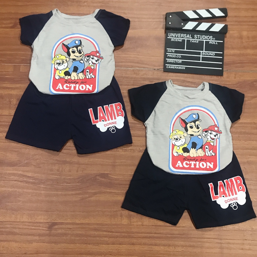 (8-18kg) Đồ bộ bé trai AM904 - bộ quần áo bé trai cộc tay chú chó cứu hộ TTR300