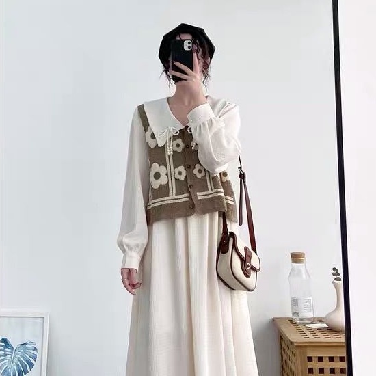 Áo dệt kim không tay phong cách Hàn Quốc thời trang cho nữ