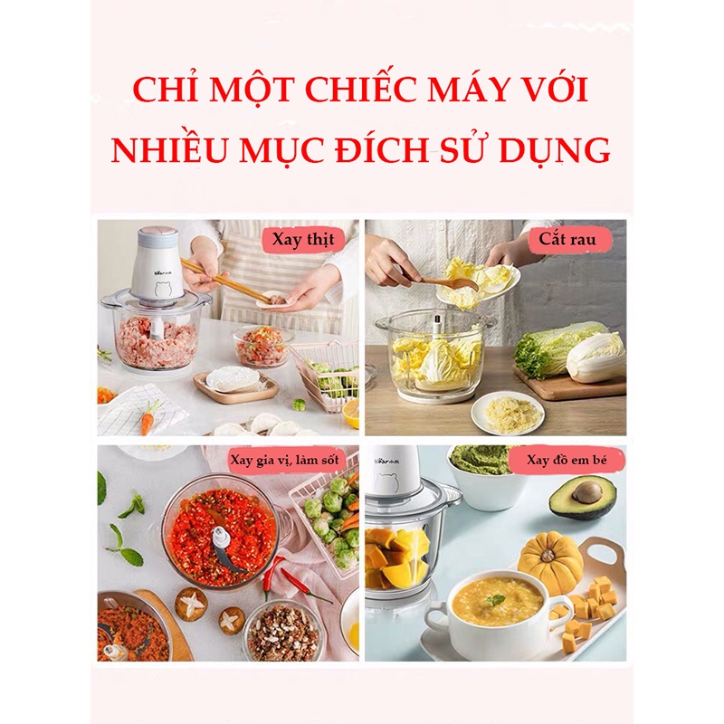 [CÓ BẢO HÀNH] MÁY XAY THỊT BEAR, XAY MỌI THỨ, DUNG TÍCH LỚN, CỐI THỦY TINH, CÔNG SUẤT 300W