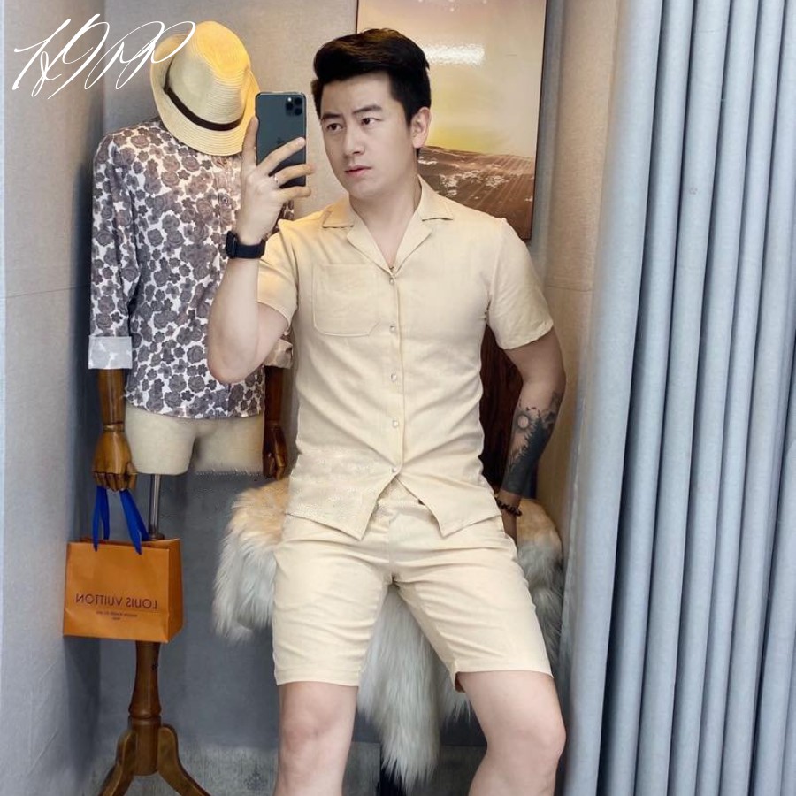 Bộ đũi Sơ mi cao cấp, chất đũi lạnh tự nhiên chống nhăn thoáng mát