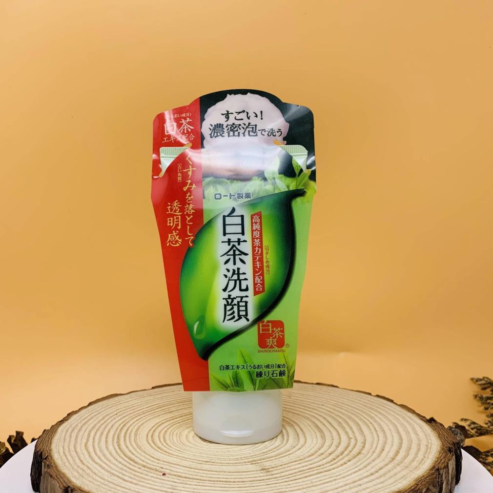 Sữa rửa mặt trà xanh Rohto Shirochasou Green Tea Foam 120g hàng Nhật Maneki | BigBuy360 - bigbuy360.vn