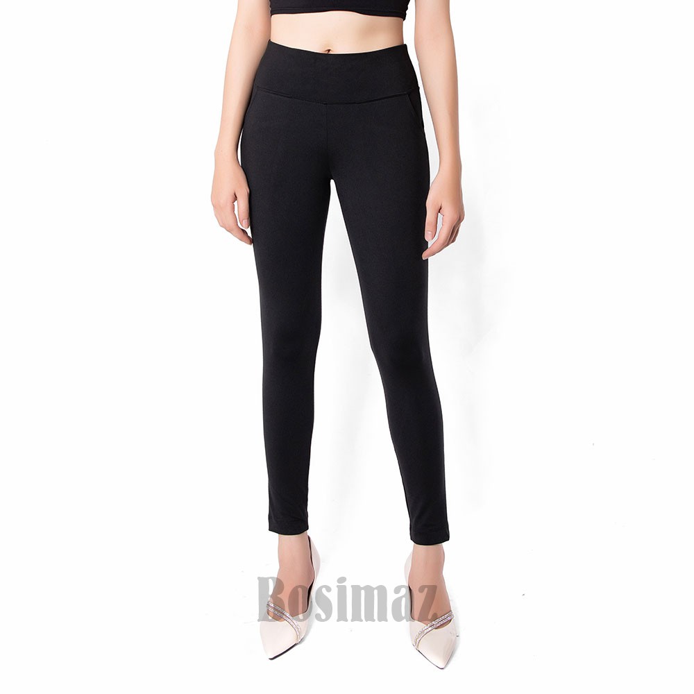 Quần Legging Nâng Mông Bosimaz MS521 dài túi trước màu đen, thun co giãn 4 chiều, vải đẹp dày, thoáng mát không xù lông.