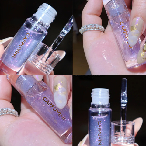 (Hàng Mới Về) Son Bóng Nhũ Tinh Chất Mật Ong Dưỡng Môi CAPPUVINI Starry Crystal Lip Honey