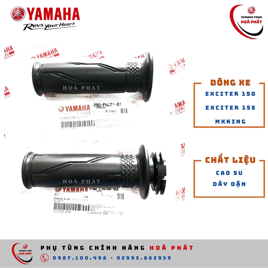 Cao su tay lái, bao tay nắm Exciter 150, 155, Mxking chính hãng Yamaha 100%