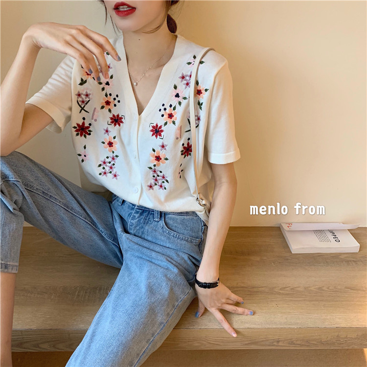 Áo Len Tay Ngắn Dáng Rộng Phong Cách Hàn Quốc N240 | BigBuy360 - bigbuy360.vn