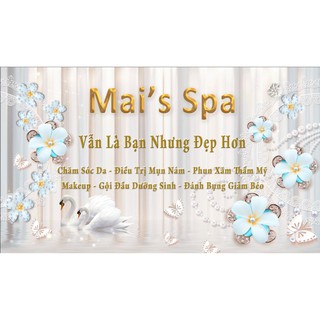 Tranh dán tường 3d hiện đại Spa Mai's cánh hoa nạm ngọc (tích hợp sẵn keo) kích thước 120cm x 200cm