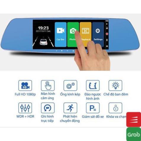 Cam hành trình ô tô BM999 Ekleva 7Inch camera gương chiếu hậu màn hình cảm ứng/ Bảo hành 3 tháng