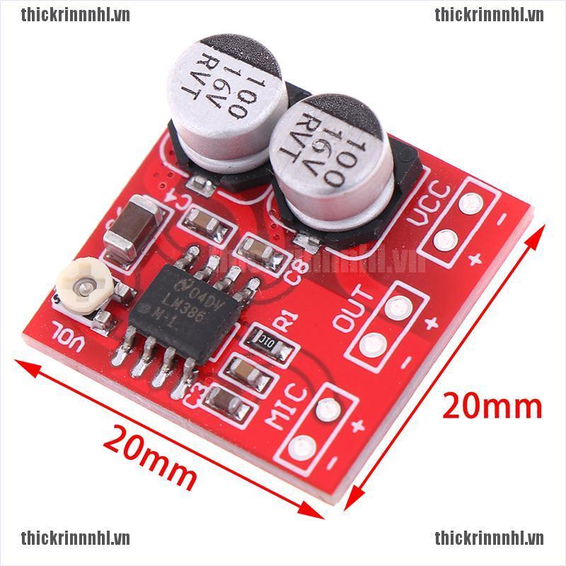 <Hot~new>DC 5V-12V LM386 electret microphone power amplifier board gain 200 times mic amp
