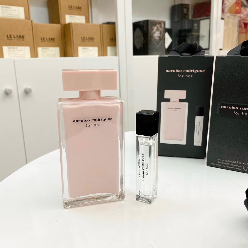 Bộ nước hoa nữ Gift set Narciso Rodriguez For Her 2pcs EDP 100ml + Narciso  Pure Musc For Her EDP 10ml