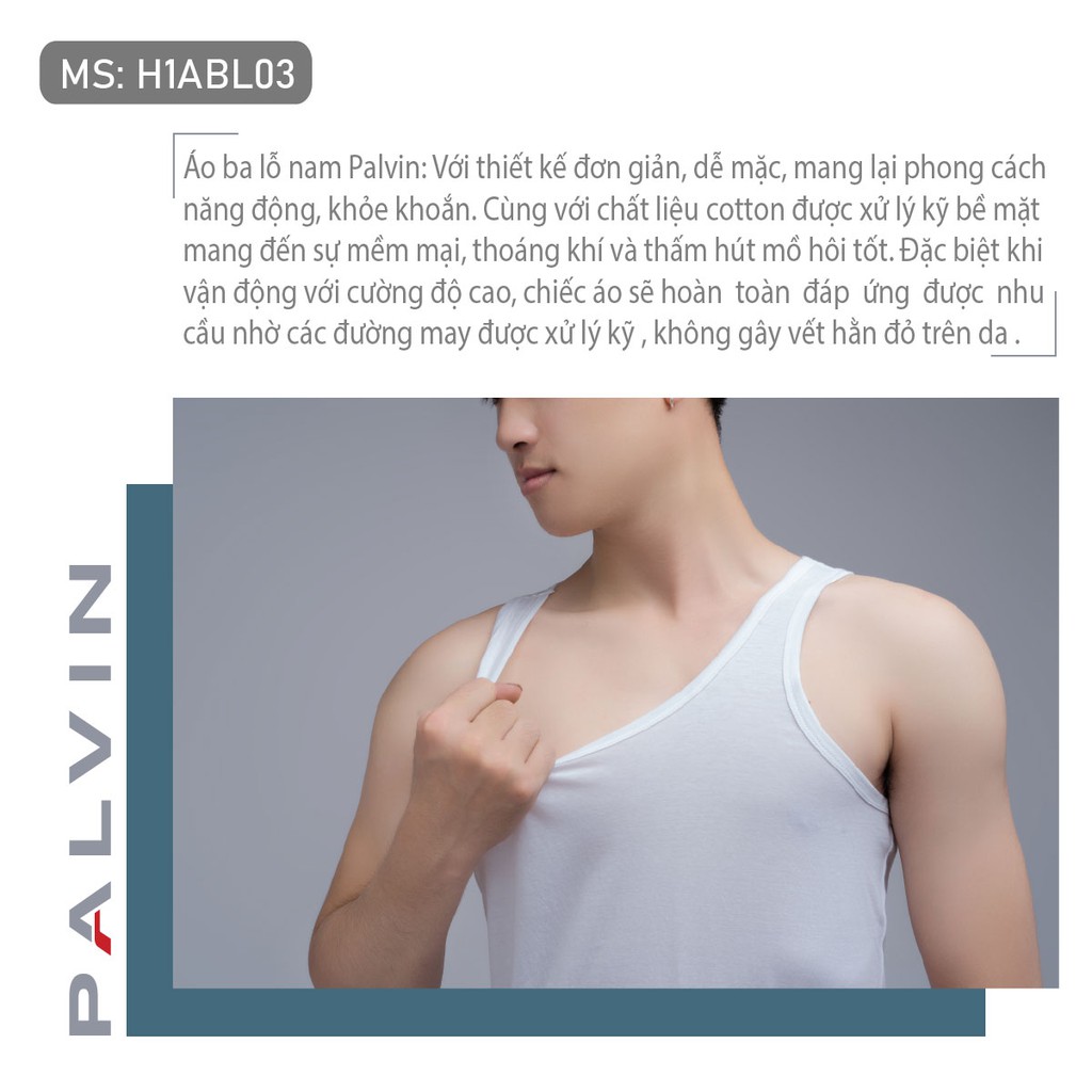 Áo ba lỗ PALVIN, dáng ôm vừa, cotton mềm mịn , mặc lót mặc phối - H1ABL01