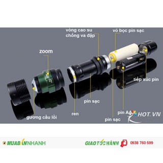 Đèn pin siêu sáng chống nước KT--815