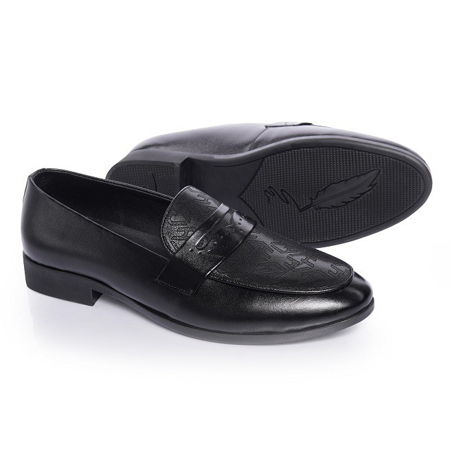 [Giá Xả Kho] Giày Penny Loafer Đen GL10 - Giày Lười Da Bò Công Sở Nam