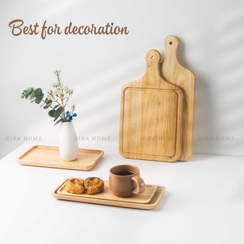 Thớt gỗ có tay cầm dùng làm phụ kiện chụp ảnh, decor siêu đẹp - paddle cutting board - GIBA