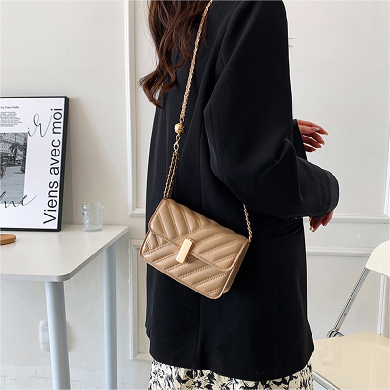 Túi IELGY đựng được điện thoại màu trơn hình vuông nhỏ xinh thời trang cho nữ