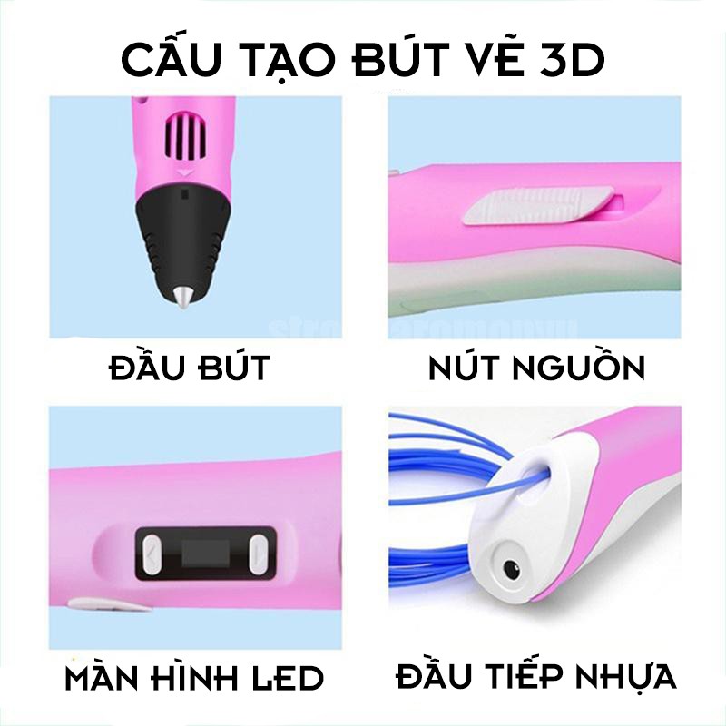 Bút vẽ 3D tạo mô hình 3 chiều độc đáo, in hình 3D nhiều màu sắc cho bé thỏa sức sáng tạo