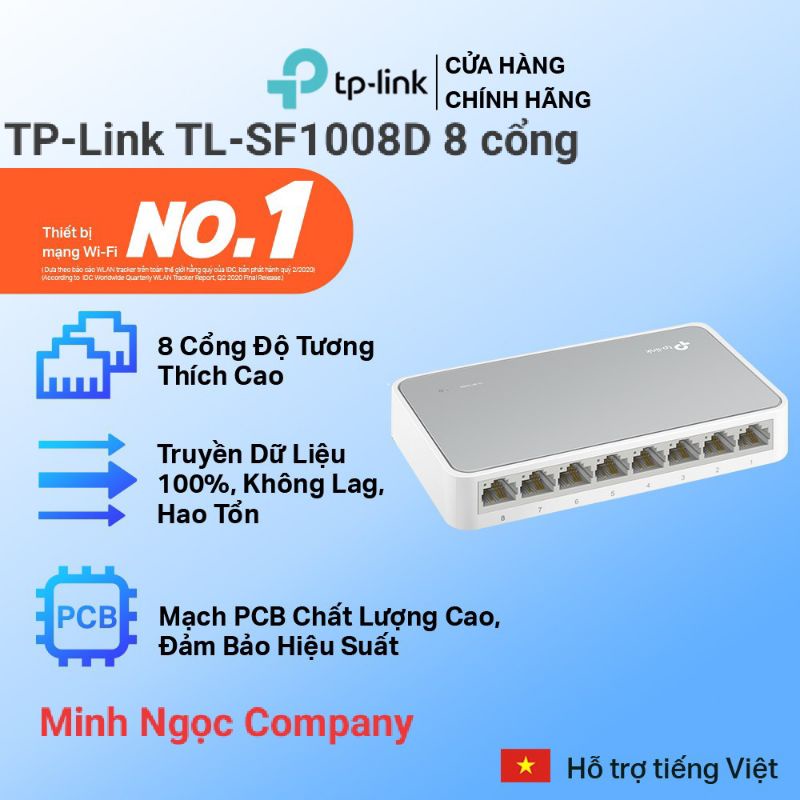 Bộ Chia Tín Hiệu TP-Link TL-SF1008D 8 cổng Switch 8 Ports 10/100Mbps - Hàng Chính Hãng