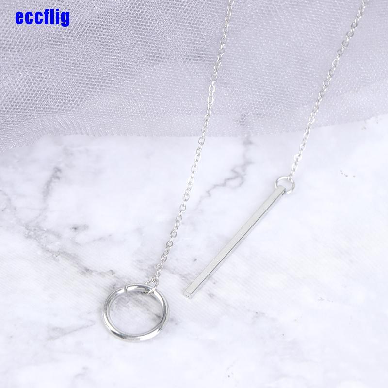 ECC 1PC Circle Strip Long Chain Necklace Collares Choker Necklace Pendants For Women