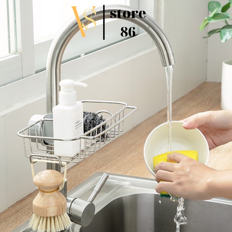 Khay Giả Inox Để Đồ Bồn Rửa Chén, Khay Inox Gắn Vòi Rữa Chén Rửa Chén Gắn Vòi Rửa Bát Cực HOT