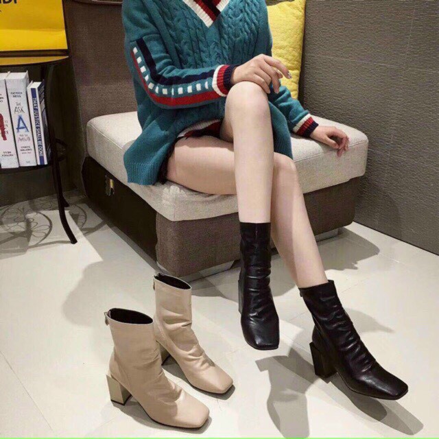 Bốt Nữ Da Nhăn Kéo Khóa Sau Mẫu Mới 2020 | BigBuy360 - bigbuy360.vn