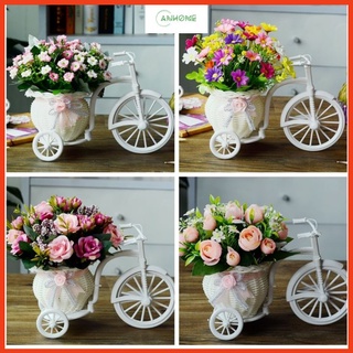 Giỏ hoa để bàn gắn xe đạp trang trí độc đáo (có mẫu cắm sẵn hoa giả)