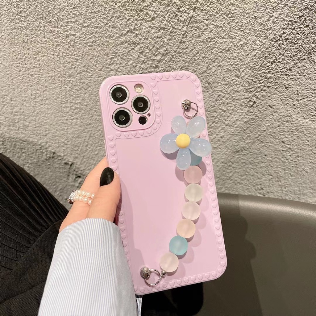 Ốp Điện Thoại tpu Dẻo Họa Tiết Hoa Hướng Dương Kèm Vòng Đeo Tay Cho iphone 12 11 pro max xs max xr x 7 8 plus