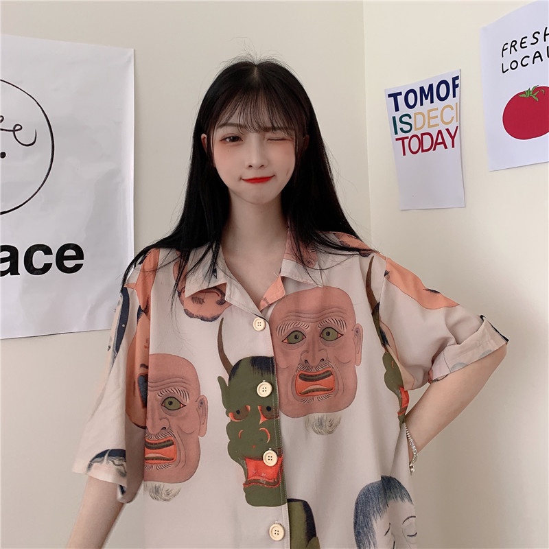 NRVP Áo Sơ Mi Dáng Rộng Thời Trang Hàn Quốc Cá Tính Cho Nữ