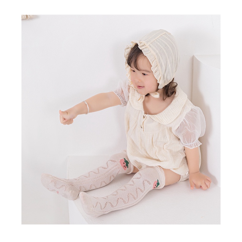 Vớ LUCKYCANDY cotton cổ cao qua đầu gối họa tiết hoạt hình nhiều màu sắc tùy chọn dễ thương dành cho em bé