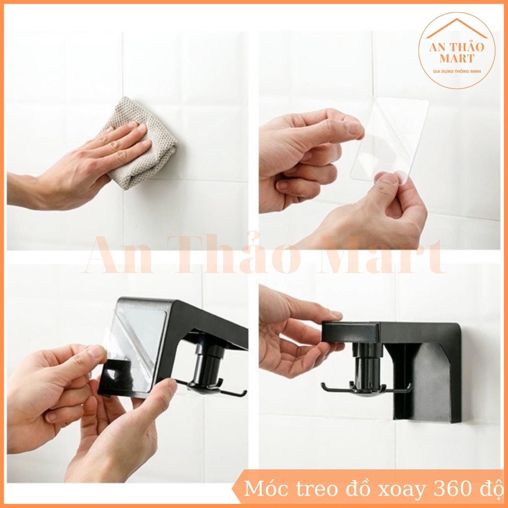 Móc Treo Đồ Nhà Bếp 6 Móc Đa Năng Có Thể Xoay 360 Độ Siêu Chịu Lực