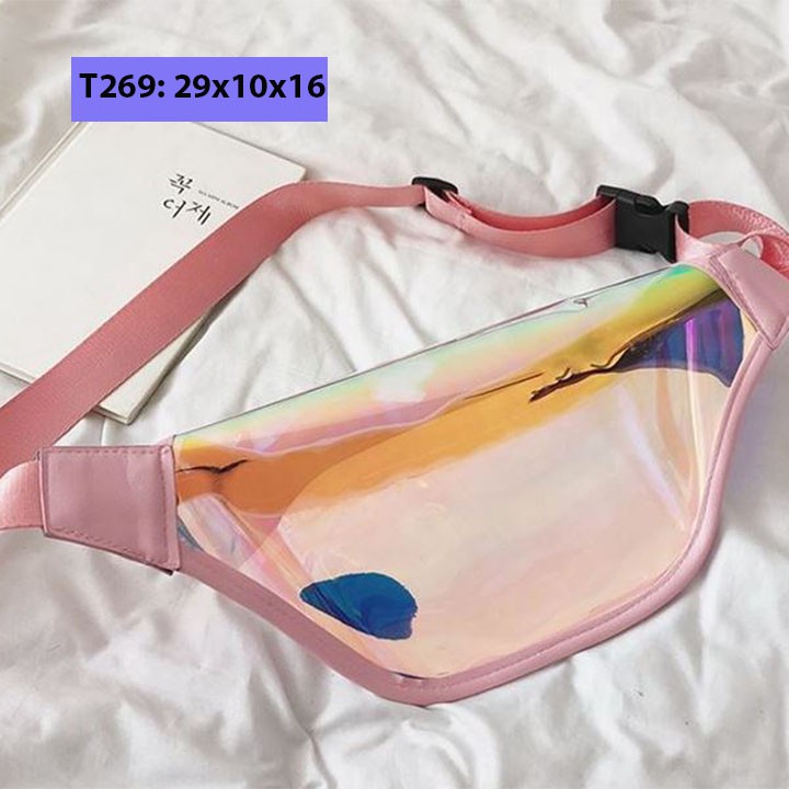 Túi bao tử đeo chéo trong suốt unisex nam nữ đeo bụng đeo trước ngực cá tính T269 | BigBuy360 - bigbuy360.vn