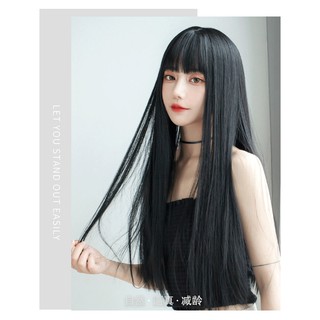 [ MUA 1 TẶNG 1 ] Tóc giả nữ nguyên đầu có rãnh da Hàn Quốc, tóc bộ thẳng dài