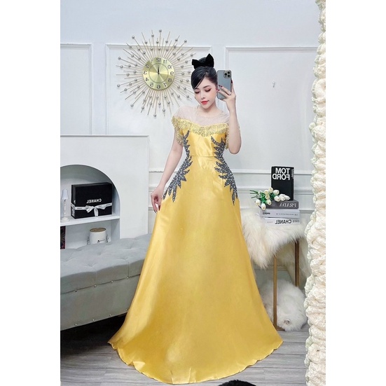 ĐẦM RỚT VAI TUA RUA KẾT CƯỜM TIA full size S/M/L/XL