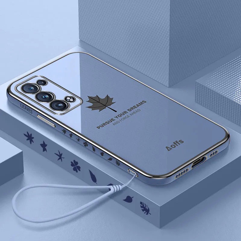 Ốp điện thoại QIANZI mềm kiểu lá phong cho Oppo Reno6Z Reno4 Reno4 Pro Reno5 Reno5Pro Reno6 Reno6 Pro Plus