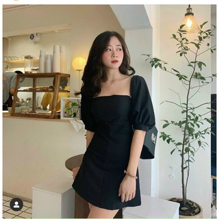 ĐẦM TAY PHỒNG CỔ U (KÈM VIDEO HÌNH THẬT)