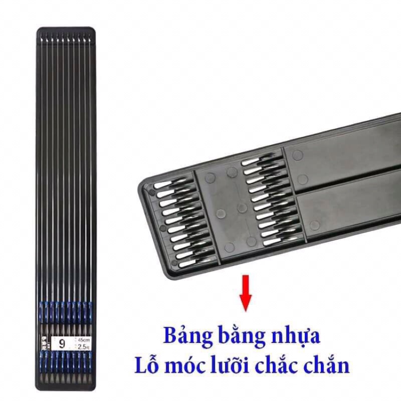 [QUATANGKHOALINK CHI]    [FREESHIP]Hộp 10 bộ thẻo buộc sẵn câu đài(Lưỡi có ngạnh)hàng lưỡi nhập khẩu đồ câu FISHING_HD